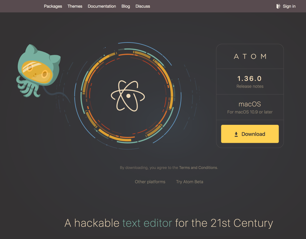 Download buttons on https://atom.io